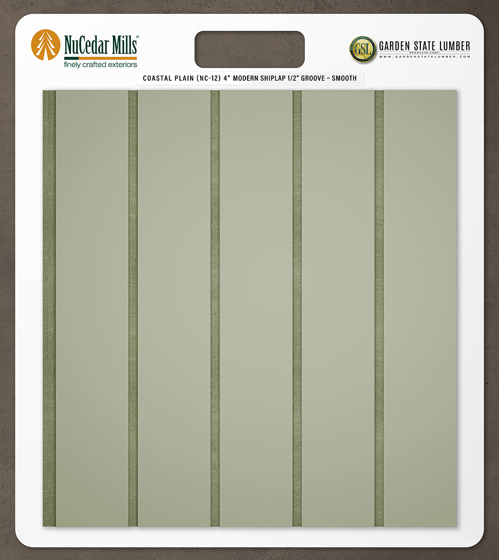 4″ Smooth T&G Modern Shiplap Strips - 2' x 2' Display