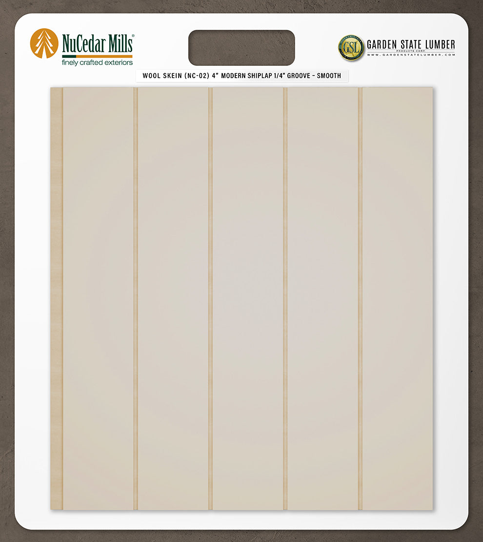4″ Smooth T&G Modern Shiplap Strips - 2' x 2' Display