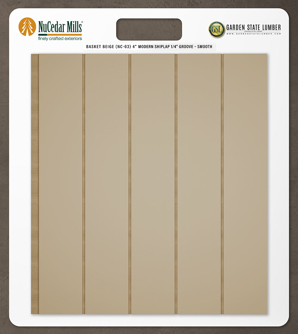 4″ Smooth T&G Modern Shiplap Strips - 2' x 2' Display