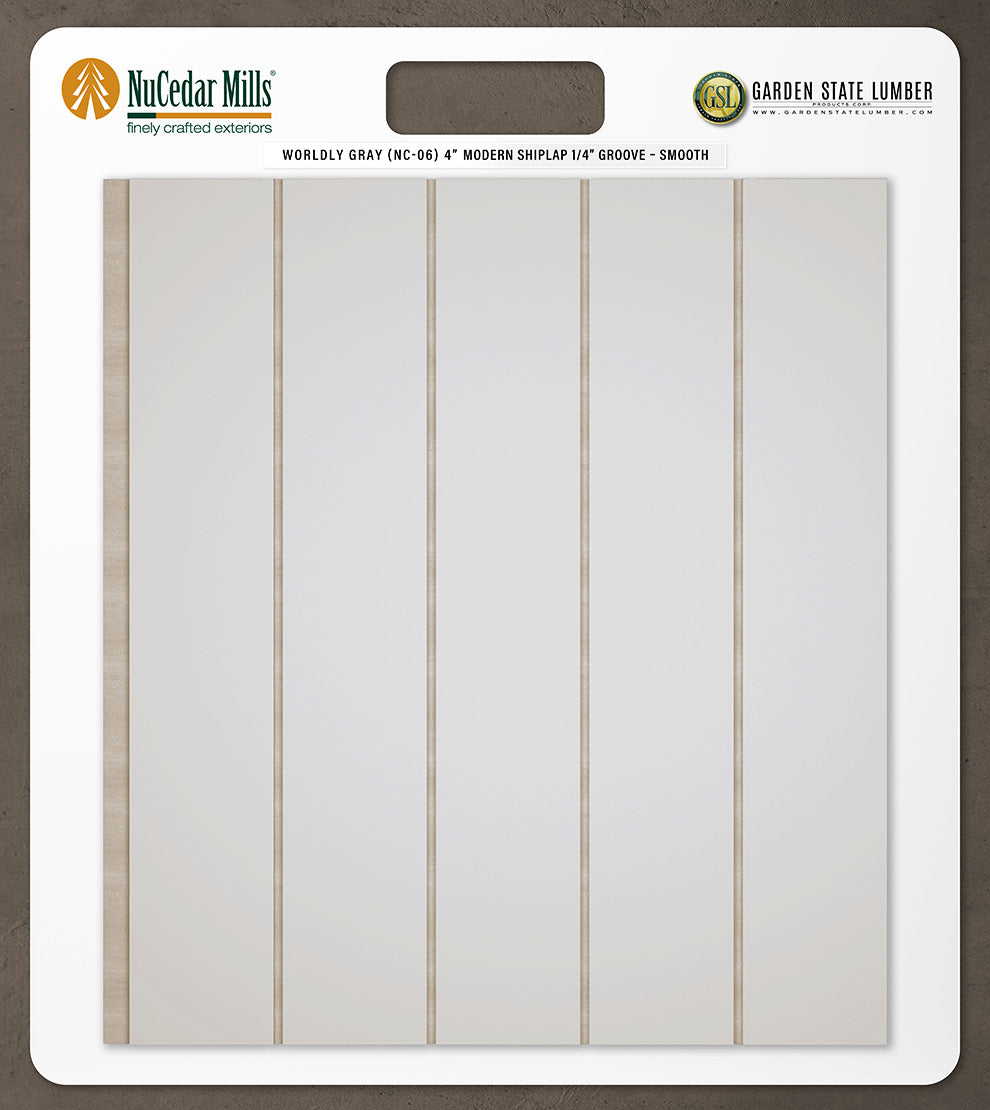 4″ Smooth T&G Modern Shiplap Strips - 2' x 2' Display