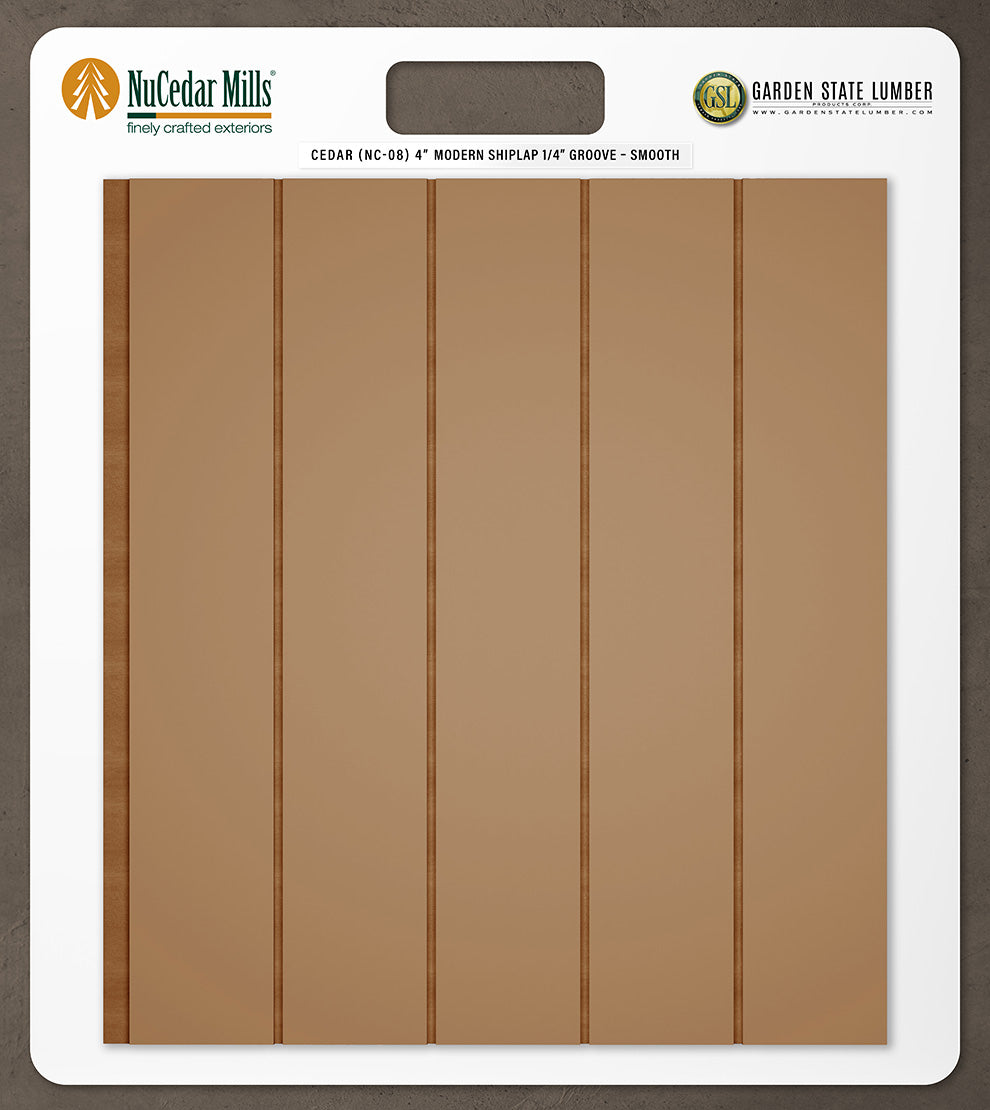 4″ Smooth T&G Modern Shiplap Strips - 2' x 2' Display