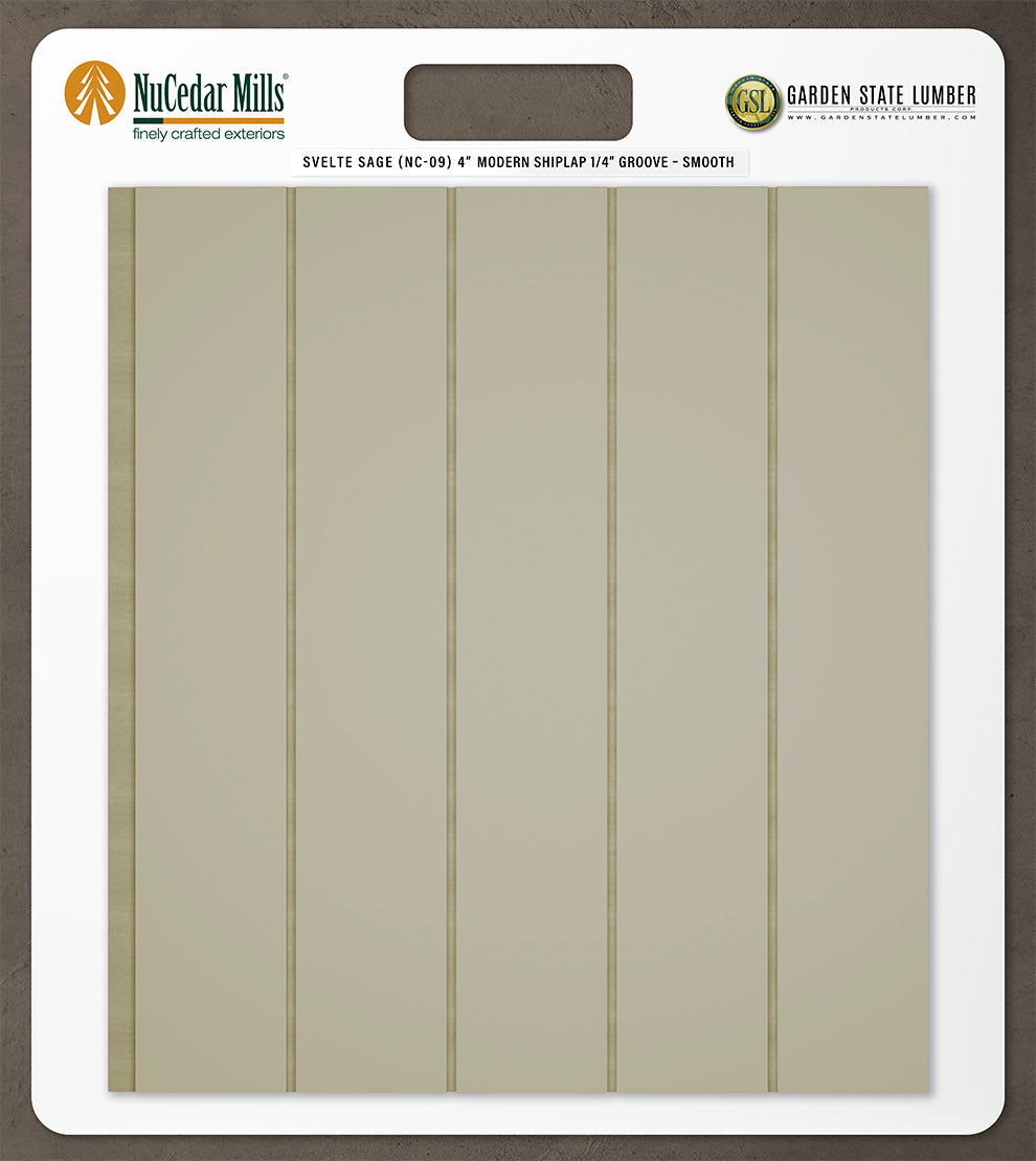 4″ Smooth T&G Modern Shiplap Strips - 2' x 2' Display