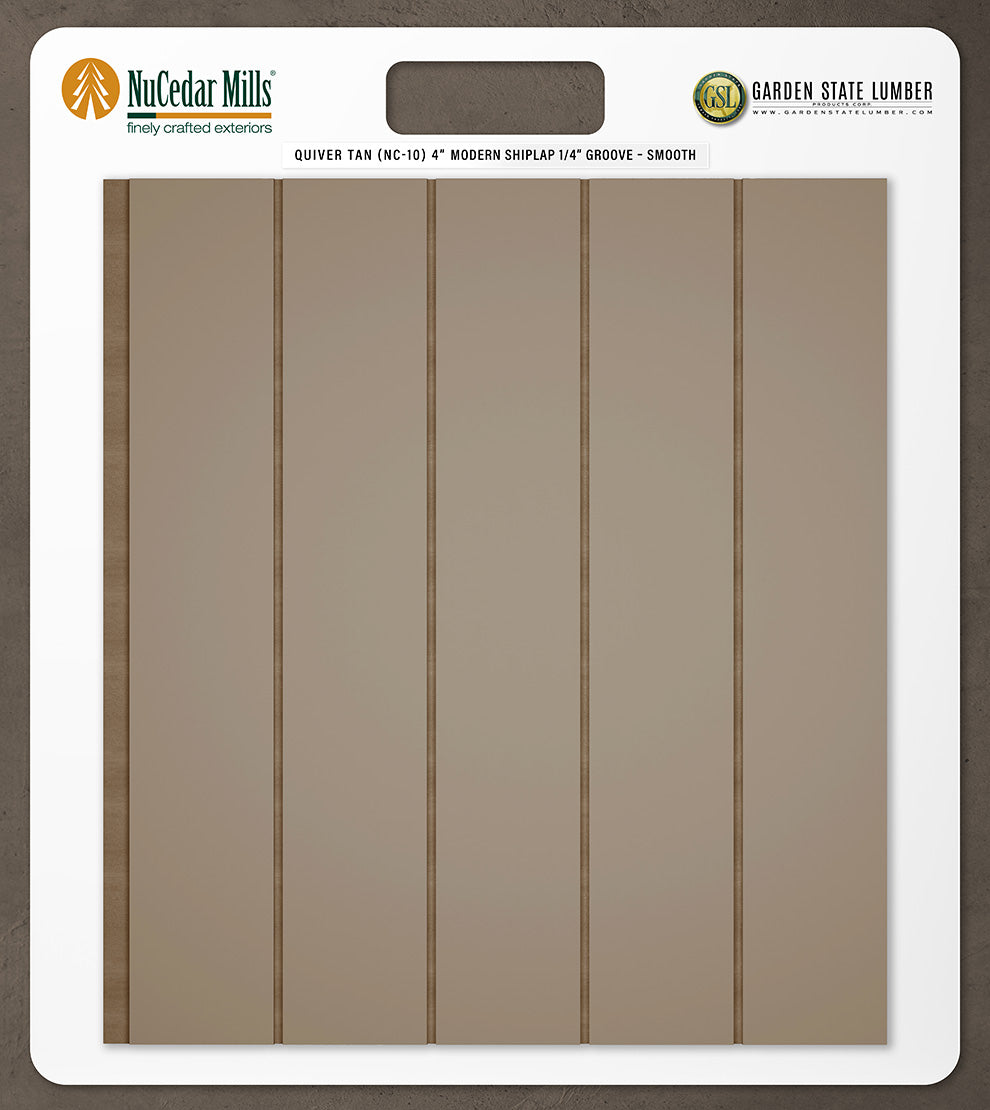 4″ Smooth T&G Modern Shiplap Strips - 2' x 2' Display