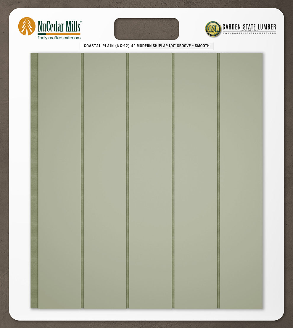 4″ Smooth T&G Modern Shiplap Strips - 2' x 2' Display