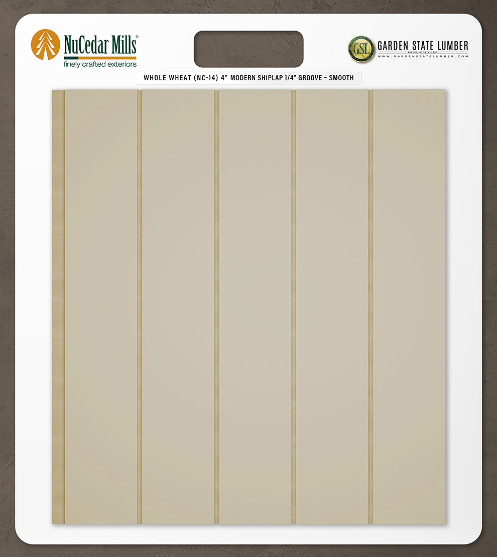 4″ Smooth T&G Modern Shiplap Strips - 2' x 2' Display