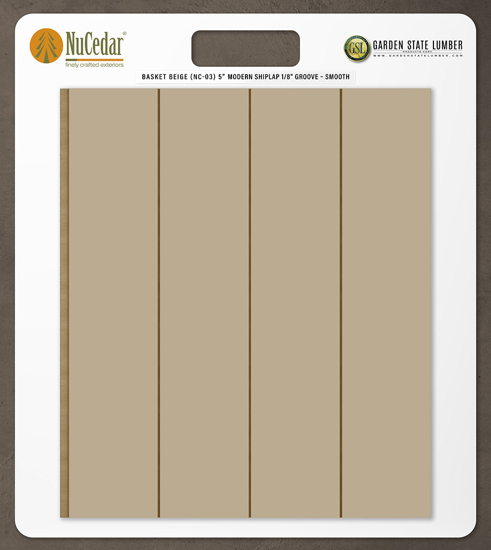 5″ Smooth T&G Modern Shiplap Strips - 2' x 2' Display