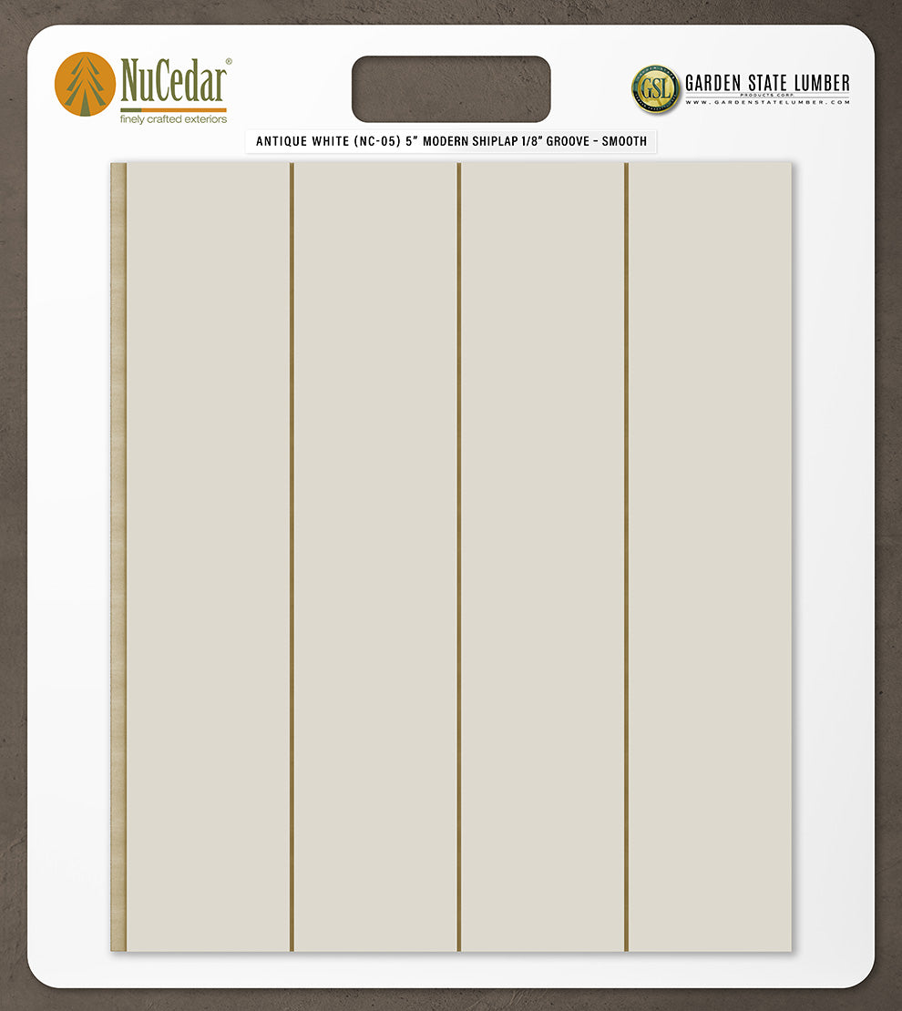 5″ Smooth T&G Modern Shiplap Strips - 2' x 2' Display