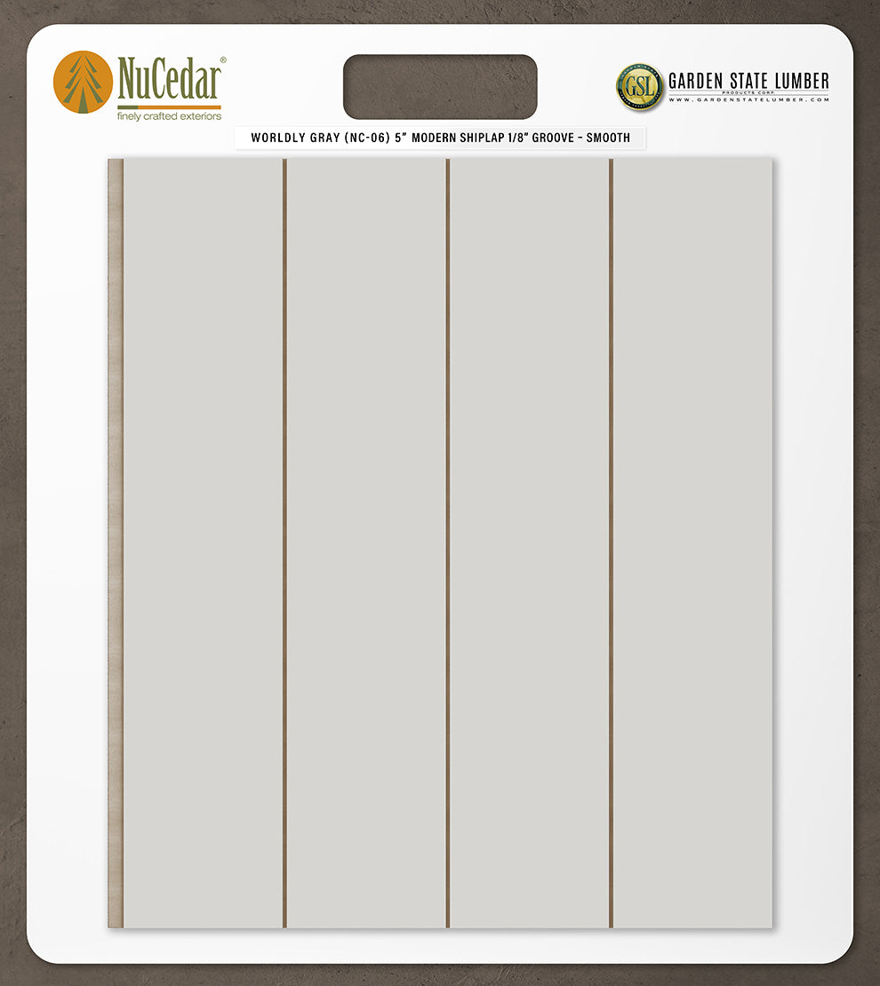 5″ Smooth T&G Modern Shiplap Strips - 2' x 2' Display