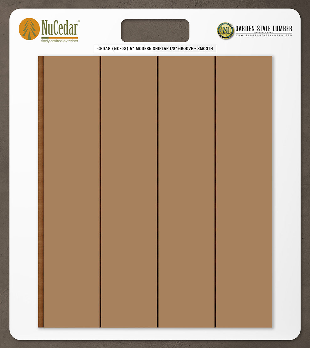 5″ Smooth T&G Modern Shiplap Strips - 2' x 2' Display