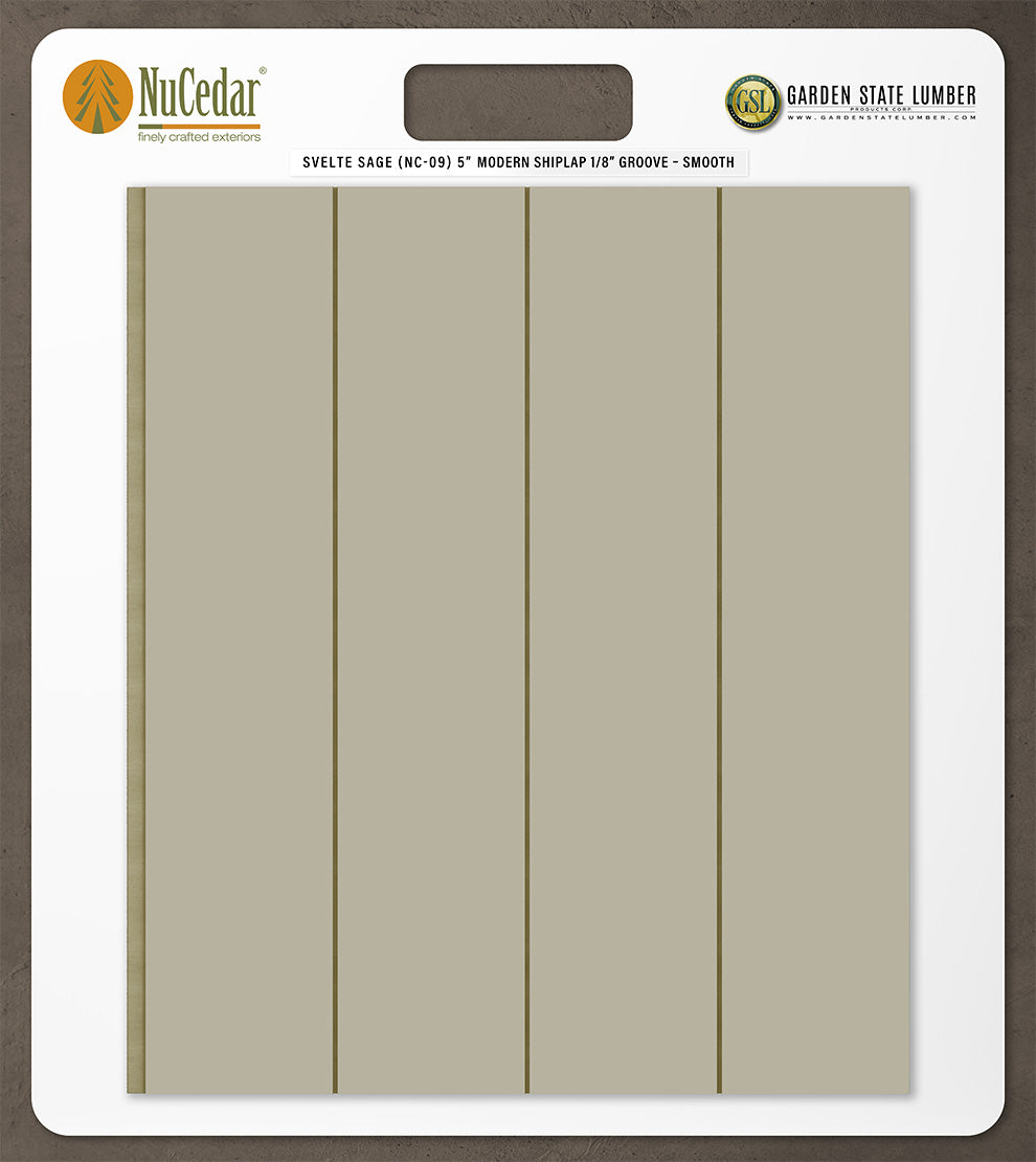 5″ Smooth T&G Modern Shiplap Strips - 2' x 2' Display