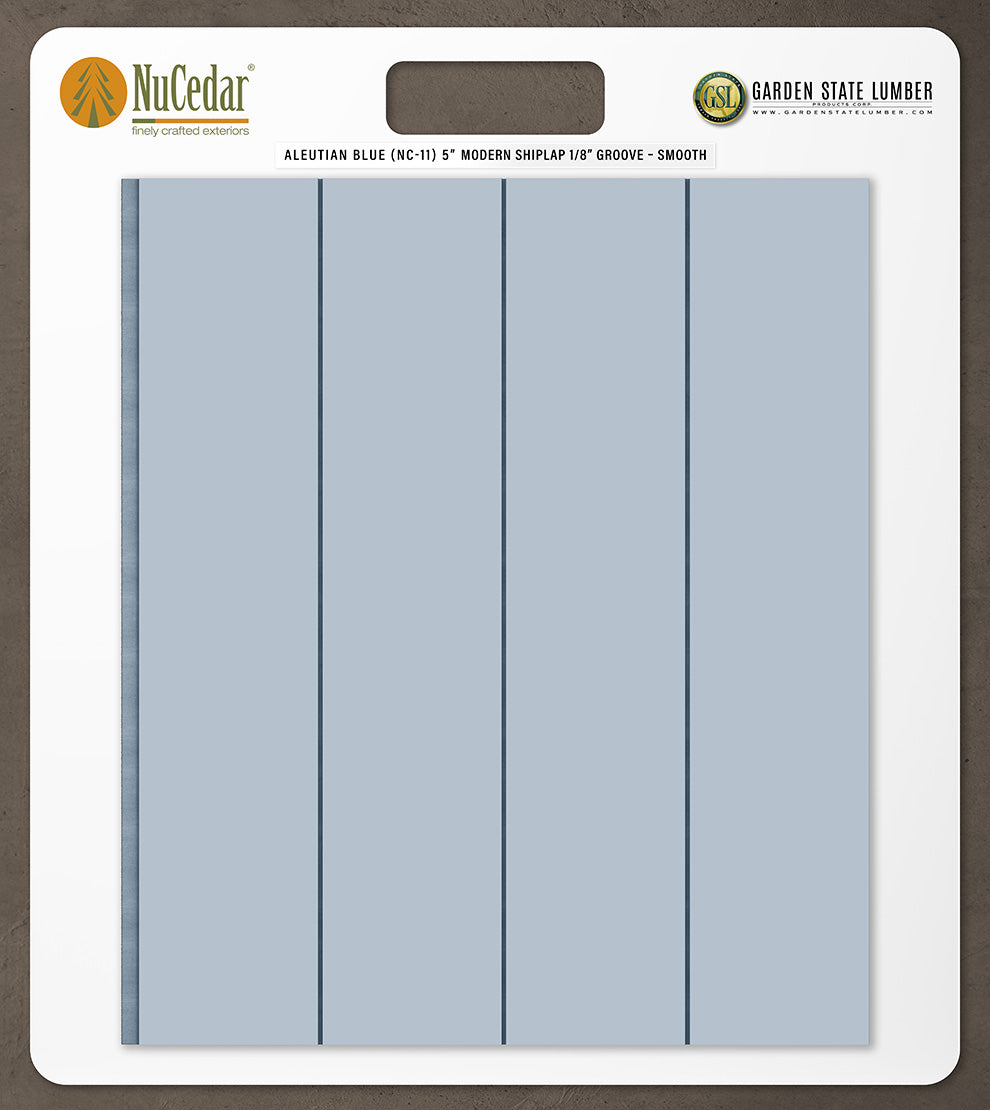 5″ Smooth T&G Modern Shiplap Strips - 2' x 2' Display