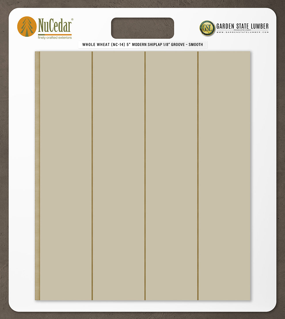 5″ Smooth T&G Modern Shiplap Strips - 2' x 2' Display