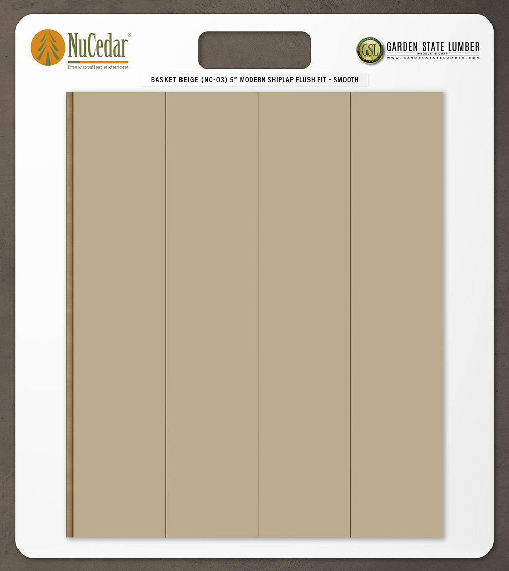 5″ Smooth T&G Modern Shiplap Strips - 2' x 2' Display