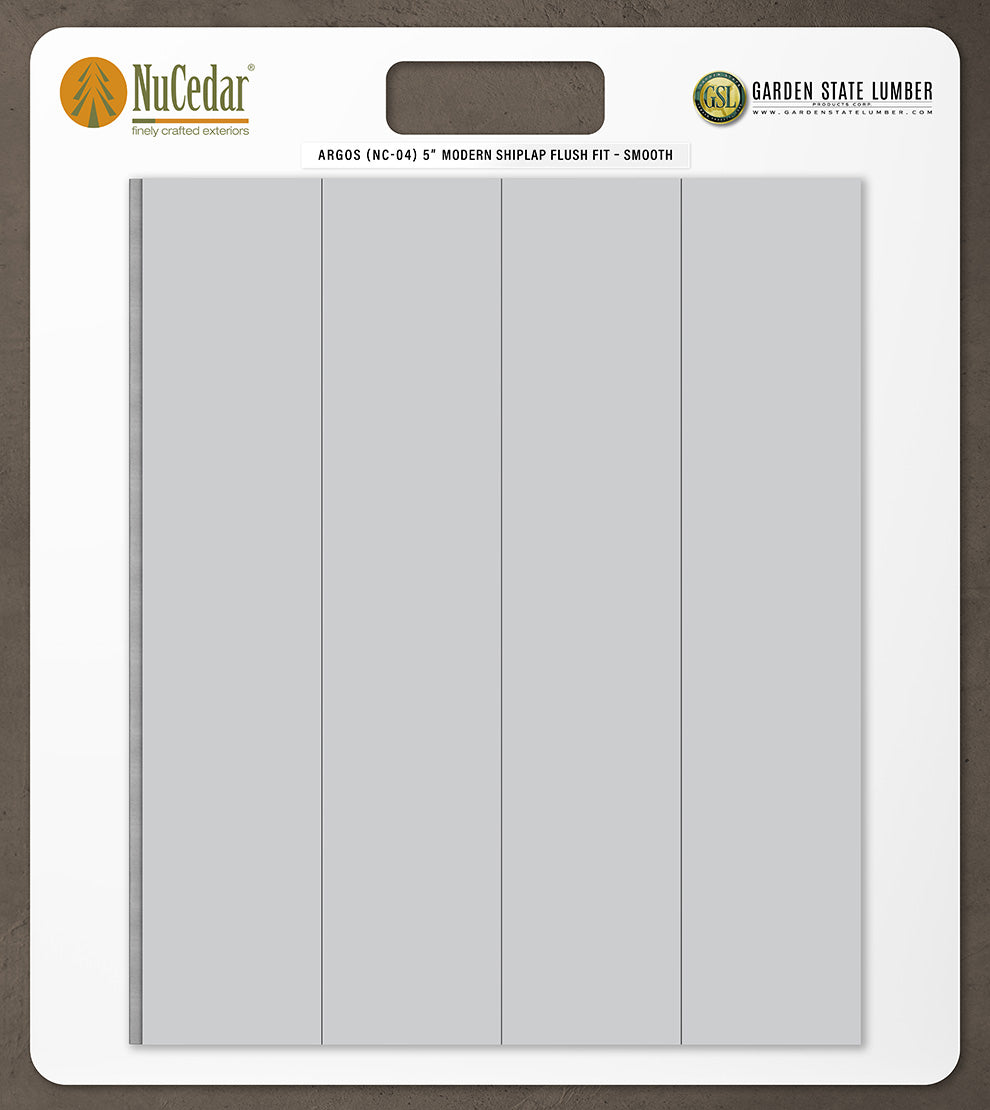 5″ Smooth T&G Modern Shiplap Strips - 2' x 2' Display