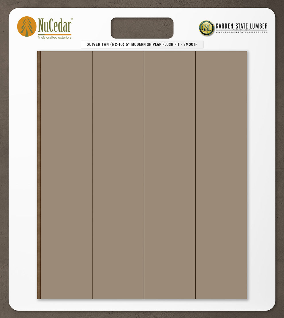 5″ Smooth T&G Modern Shiplap Strips - 2' x 2' Display