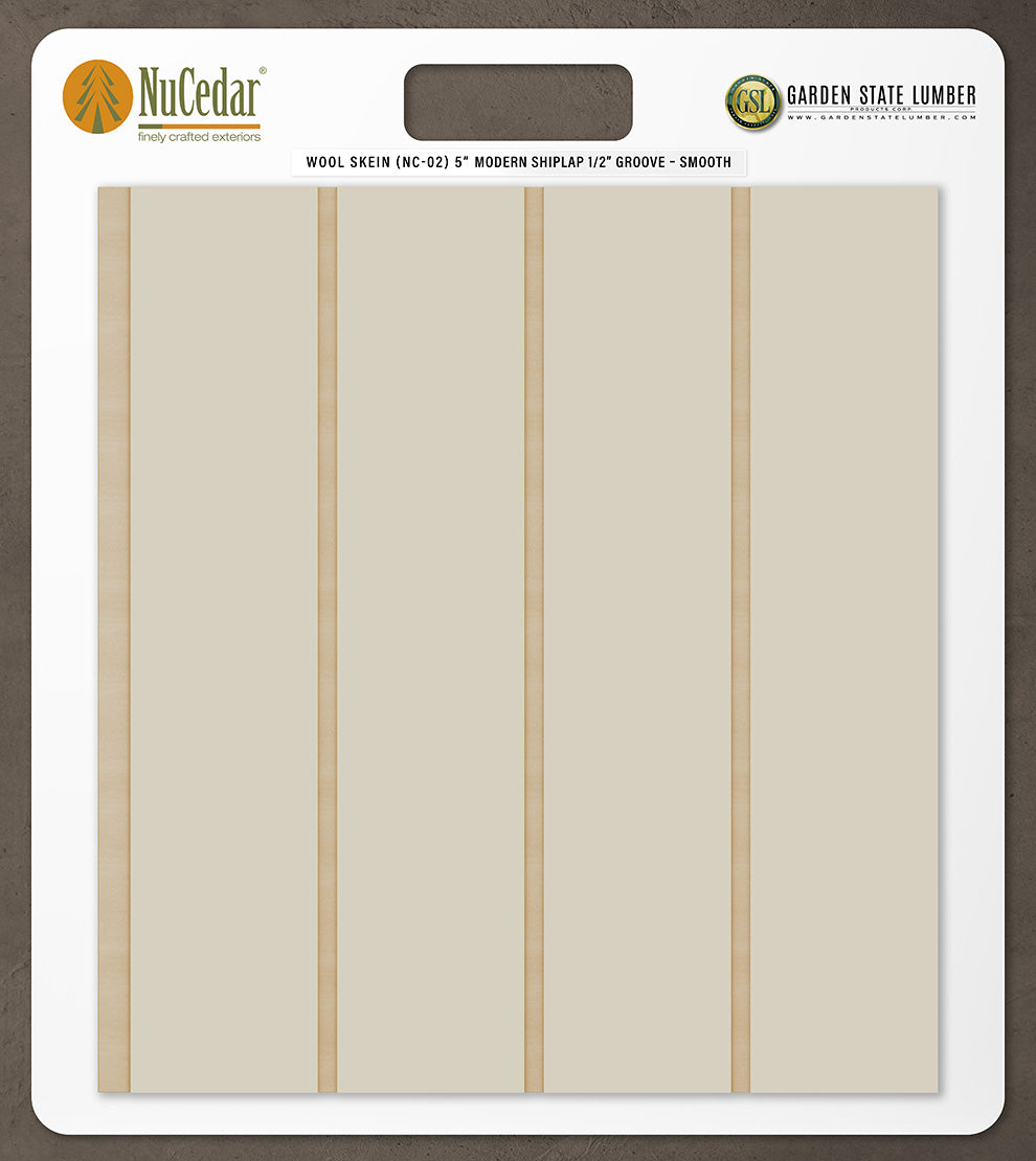 5″ Smooth T&G Modern Shiplap Strips - 2' x 2' Display