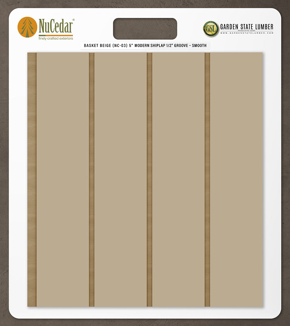 5″ Smooth T&G Modern Shiplap Strips - 2' x 2' Display