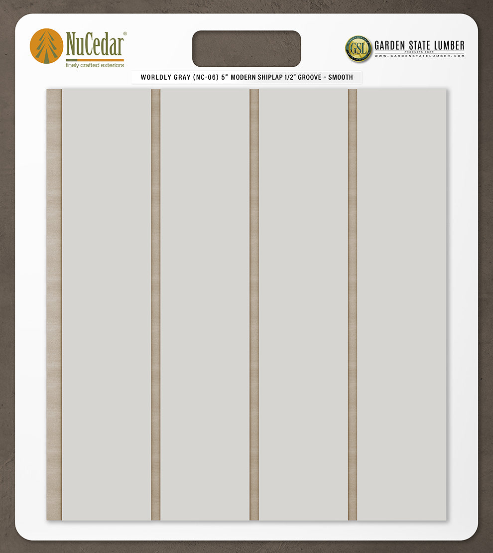 5″ Smooth T&G Modern Shiplap Strips - 2' x 2' Display