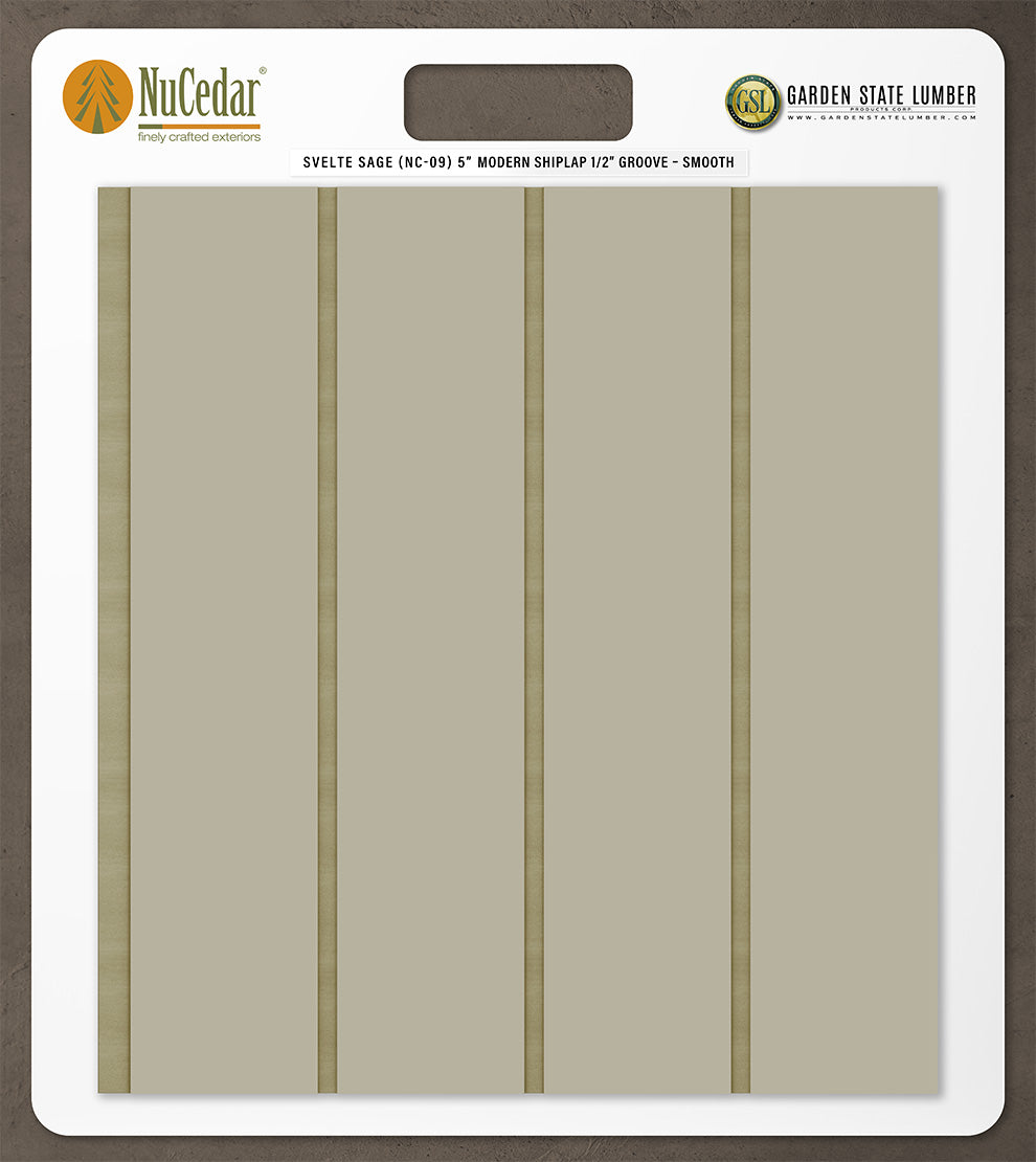 5″ Smooth T&G Modern Shiplap Strips - 2' x 2' Display