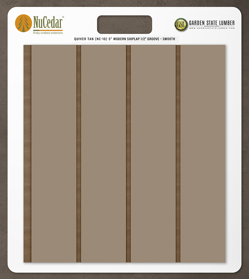 5″ Smooth T&G Modern Shiplap Strips - 2' x 2' Display
