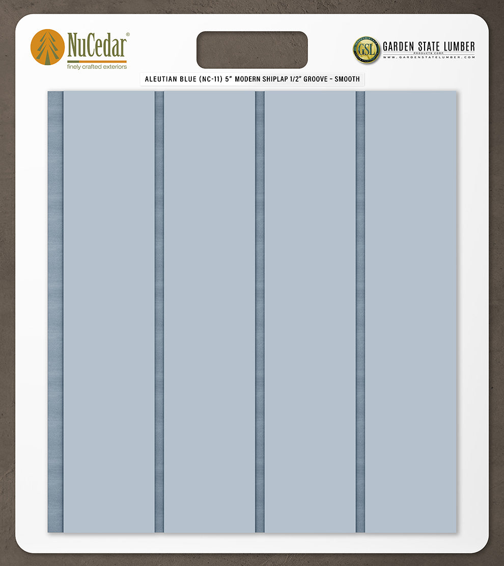 5″ Smooth T&G Modern Shiplap Strips - 2' x 2' Display