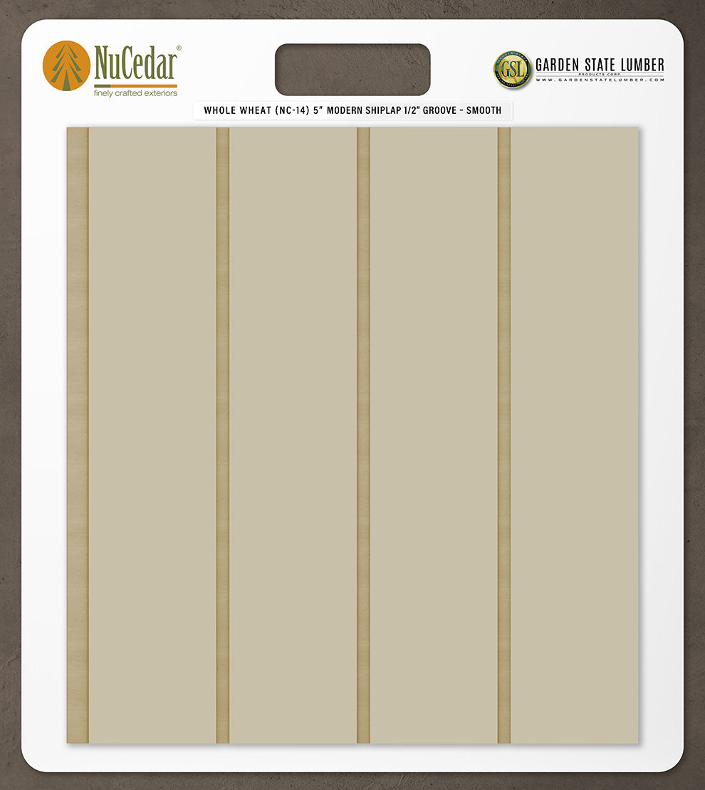 5″ Smooth T&G Modern Shiplap Strips - 2' x 2' Display