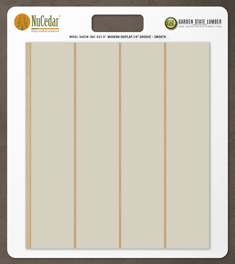 5″ Smooth T&G Modern Shiplap Strips - 2' x 2' Display