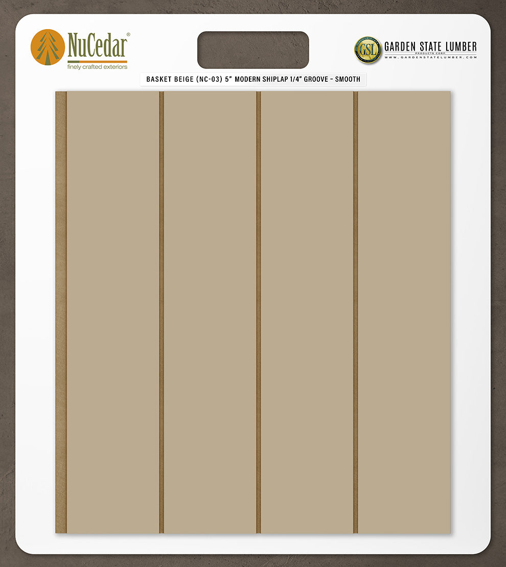 5″ Smooth T&G Modern Shiplap Strips - 2' x 2' Display