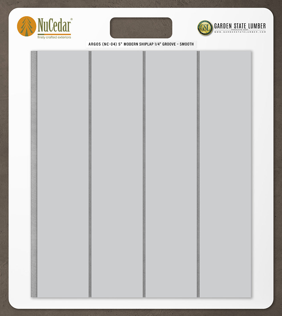 5″ Smooth T&G Modern Shiplap Strips - 2' x 2' Display