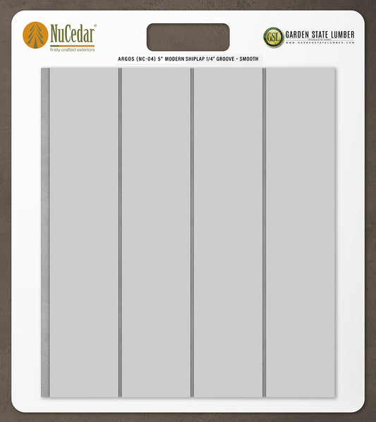 5″ Smooth T&G Modern Shiplap Strips - 2' x 2' Display