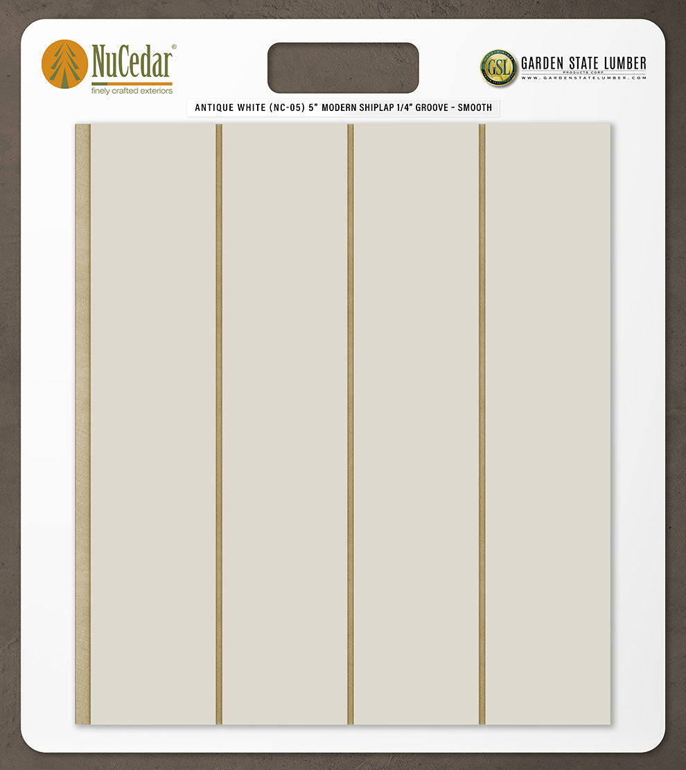 5″ Smooth T&G Modern Shiplap Strips - 2' x 2' Display