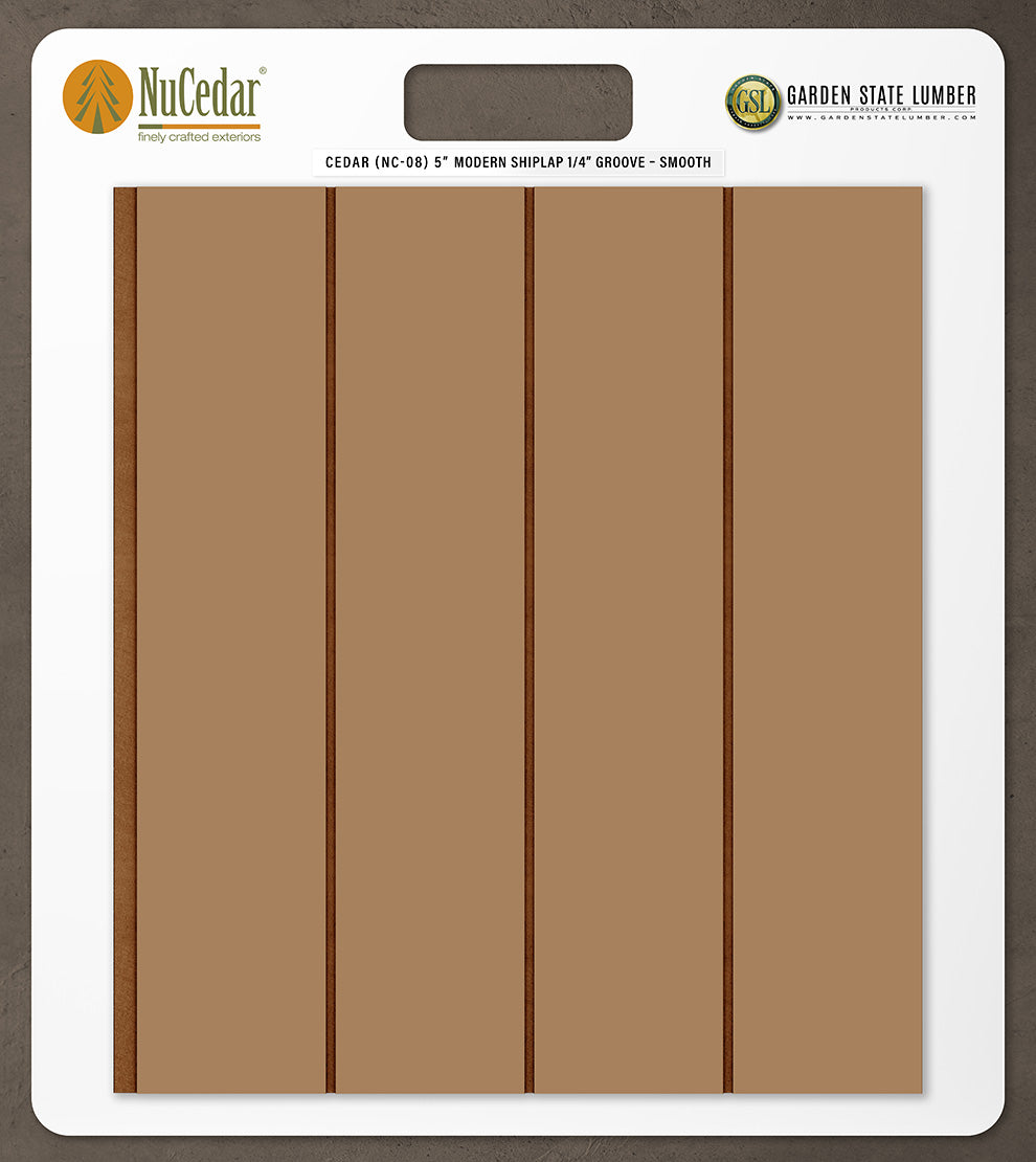 5″ Smooth T&G Modern Shiplap Strips - 2' x 2' Display