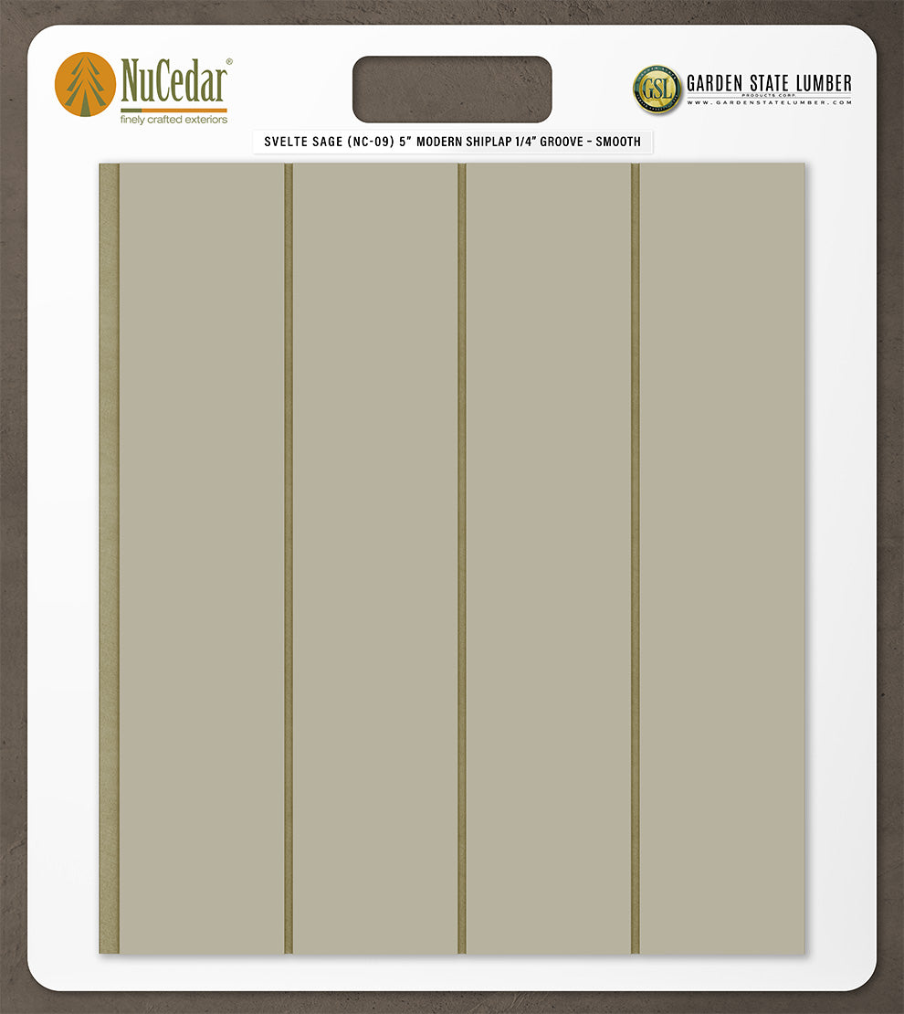 5″ Smooth T&G Modern Shiplap Strips - 2' x 2' Display