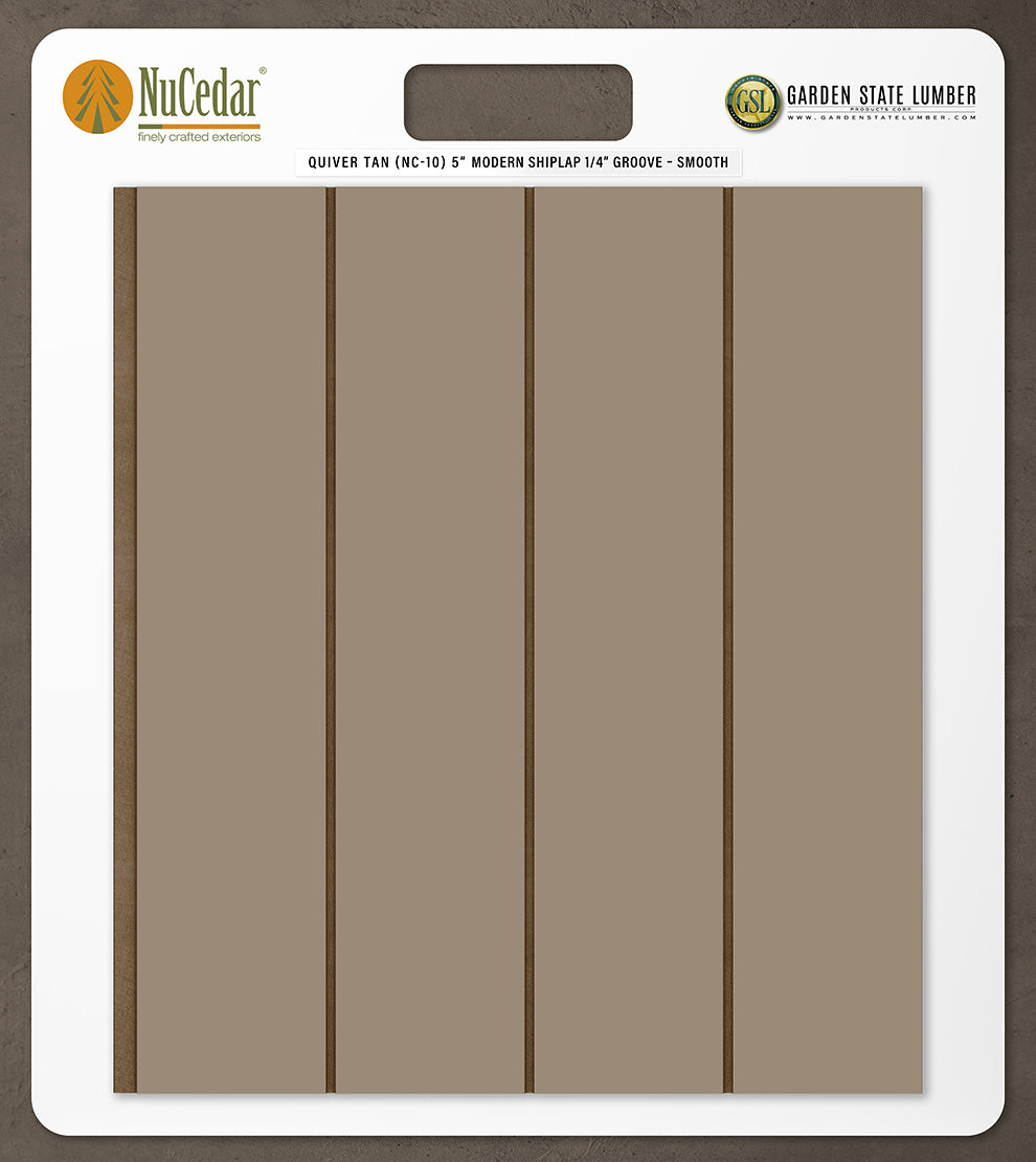 5″ Smooth T&G Modern Shiplap Strips - 2' x 2' Display