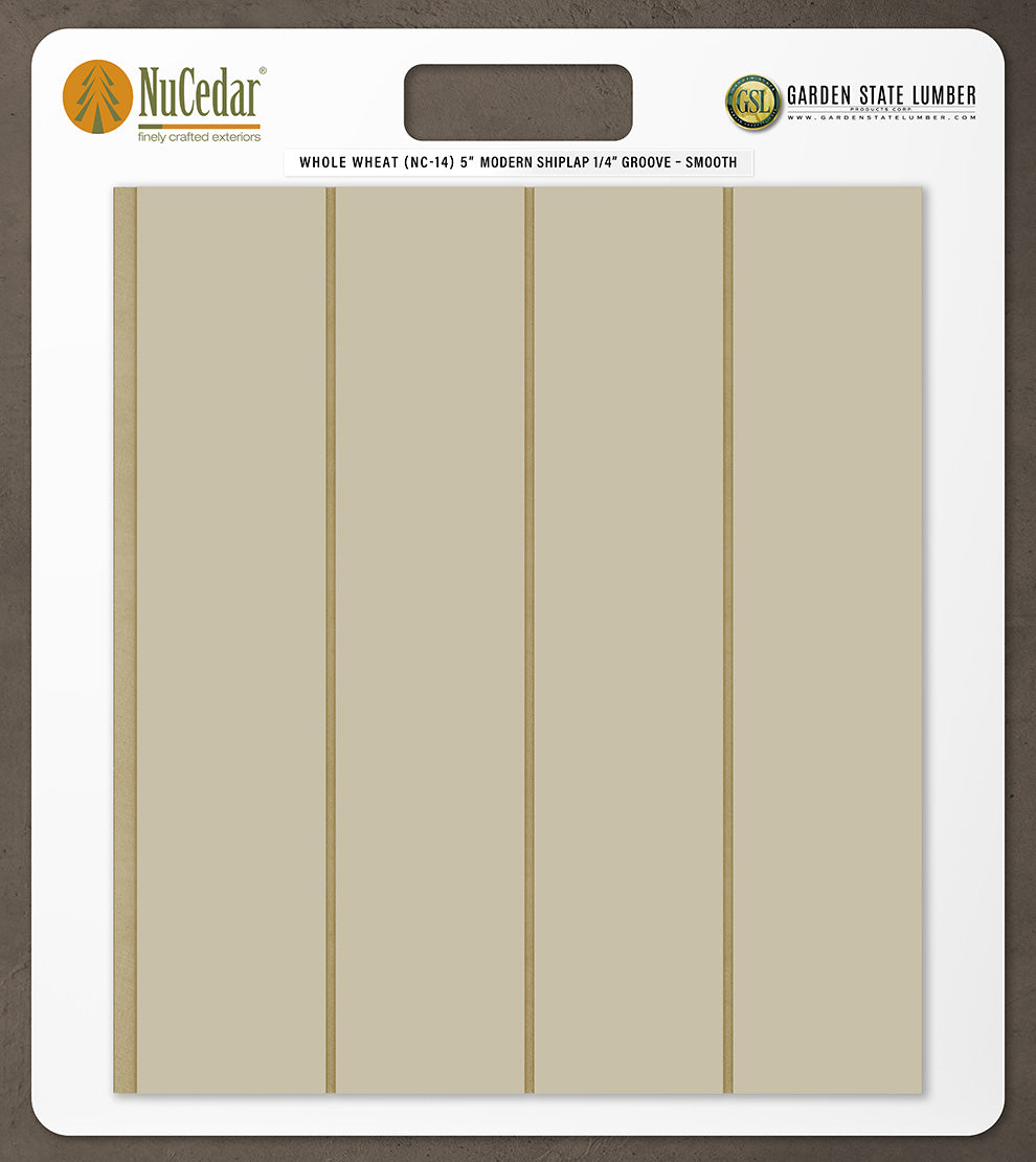 5″ Smooth T&G Modern Shiplap Strips - 2' x 2' Display