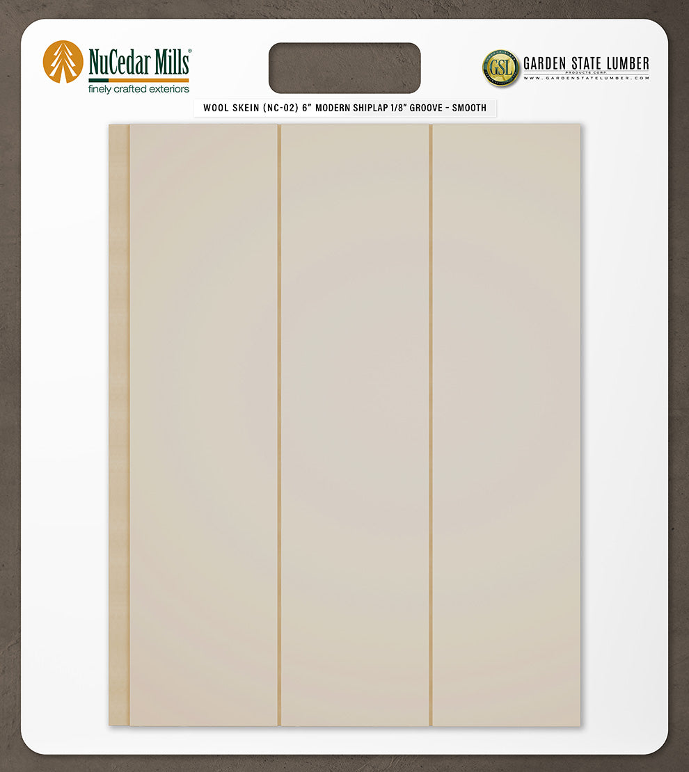 6″ Smooth T&G Modern Shiplap Strips - 2' x 2' Display