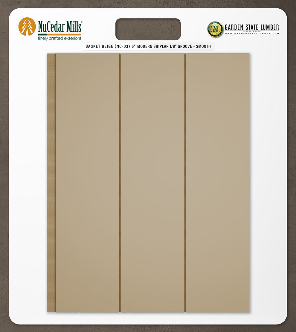 6″ Smooth T&G Modern Shiplap Strips - 2' x 2' Display