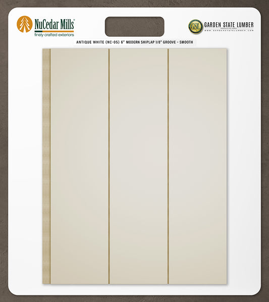 6″ Smooth T&G Modern Shiplap Strips - 2' x 2' Display