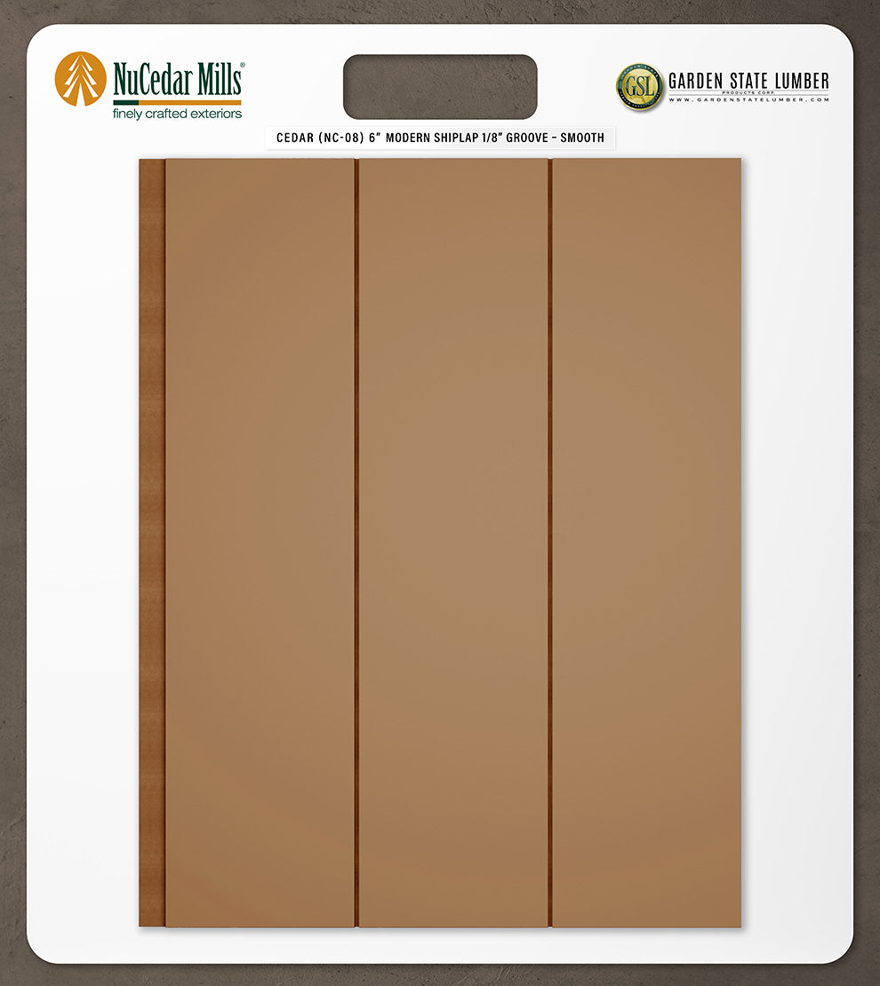 6″ Smooth T&G Modern Shiplap Strips - 2' x 2' Display