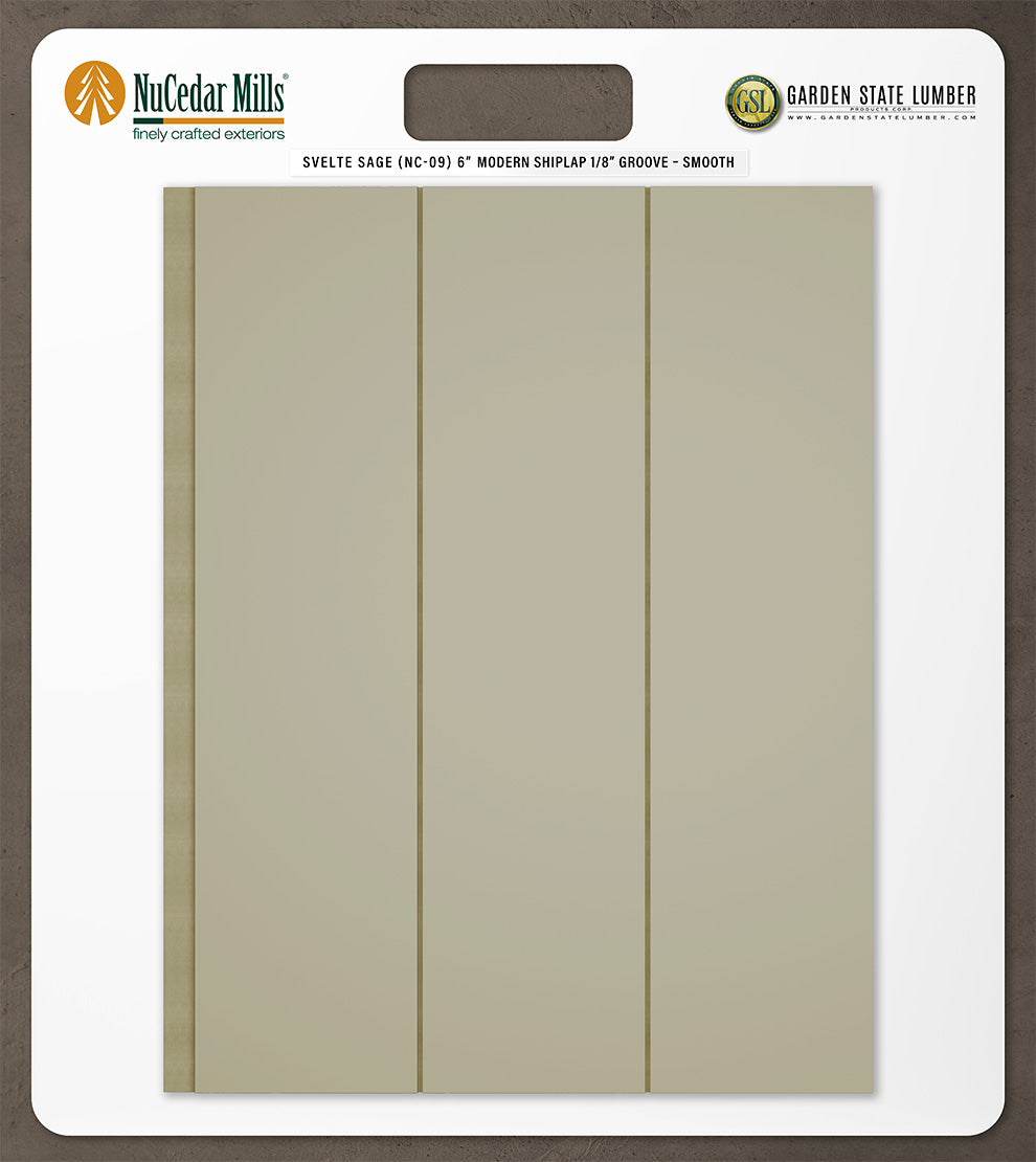 6″ Smooth T&G Modern Shiplap Strips - 2' x 2' Display