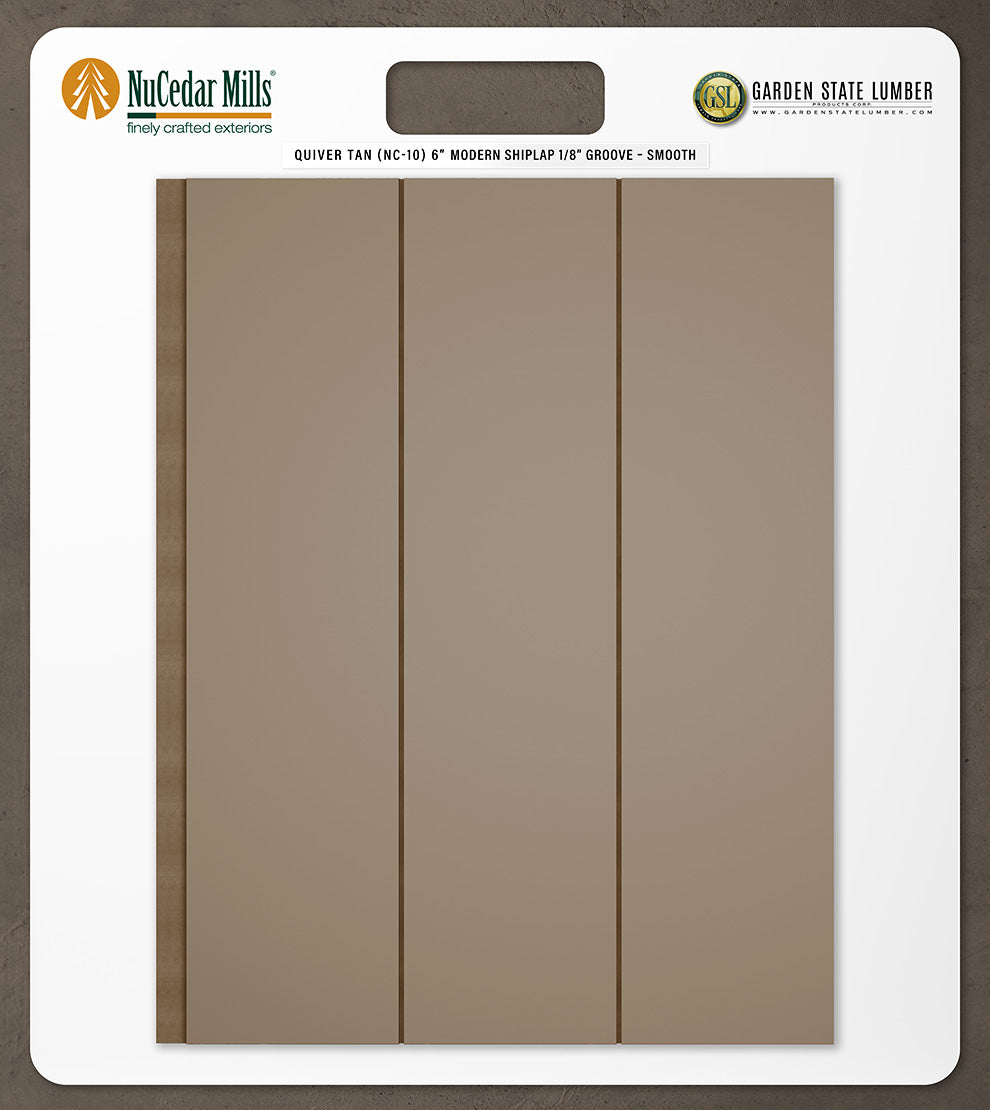 6″ Smooth T&G Modern Shiplap Strips - 2' x 2' Display
