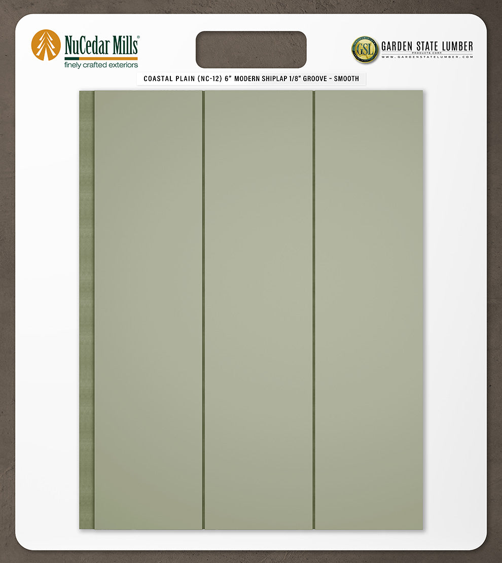 6″ Smooth T&G Modern Shiplap Strips - 2' x 2' Display