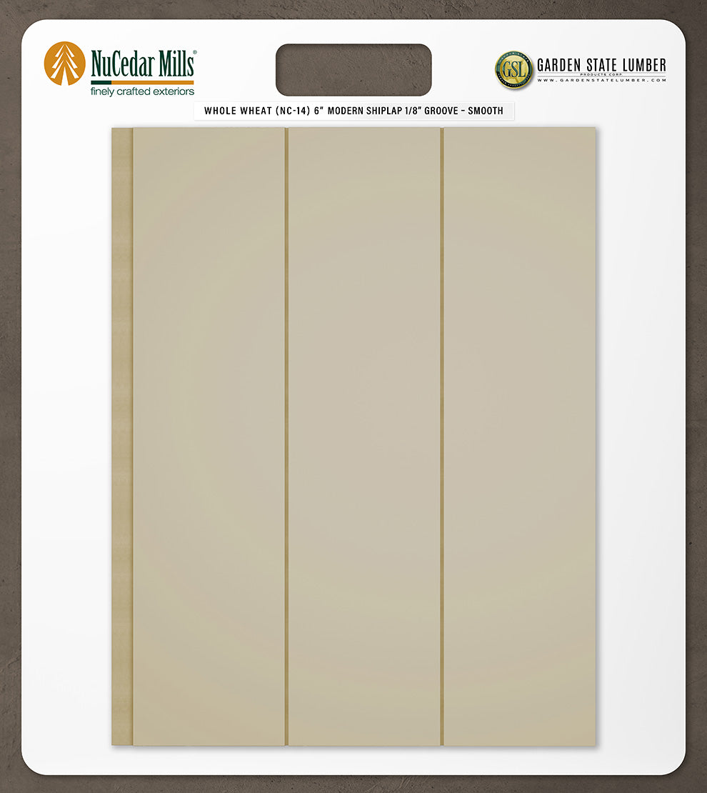 6″ Smooth T&G Modern Shiplap Strips - 2' x 2' Display