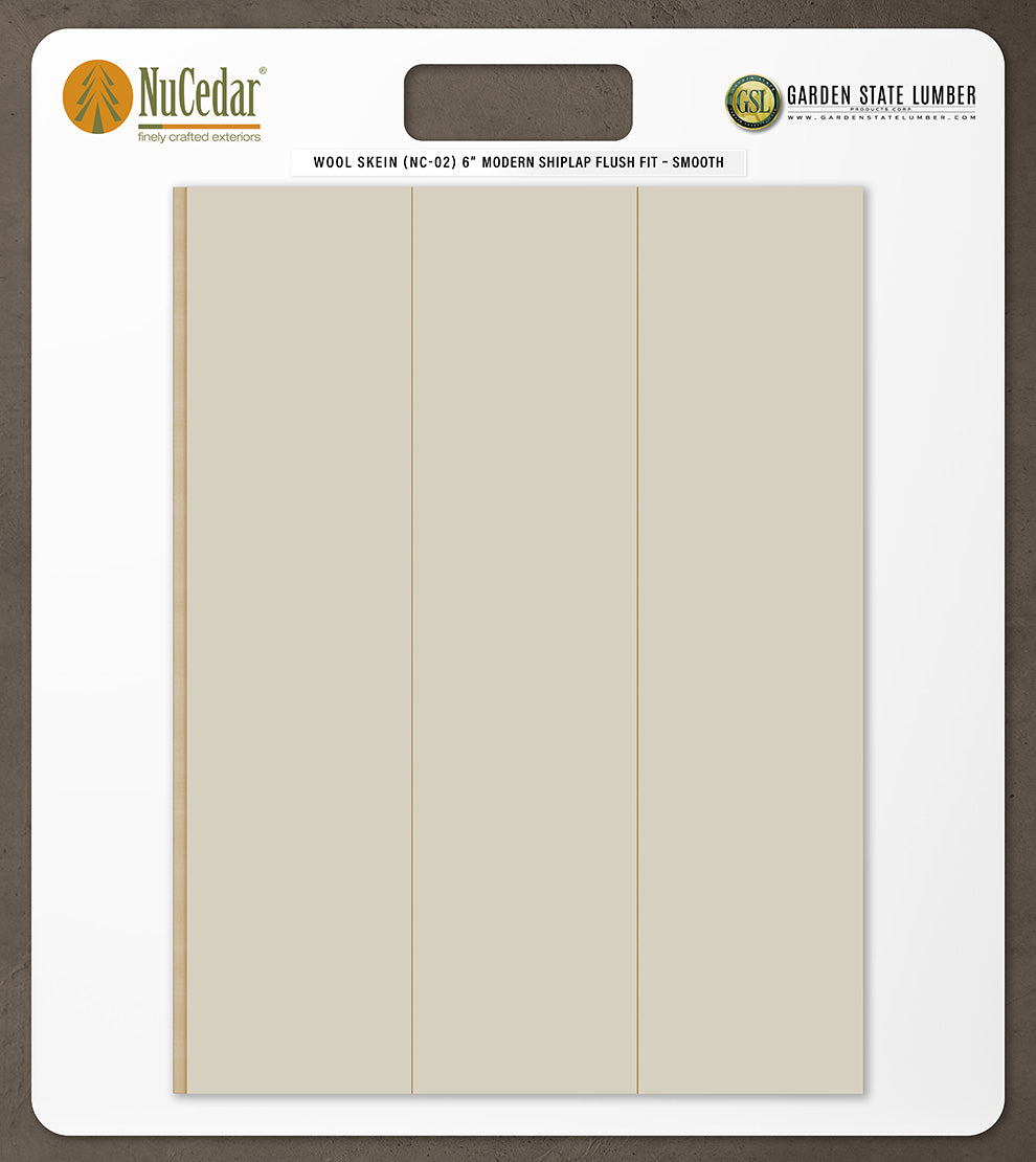 6″ Smooth T&G Modern Shiplap Strips - 2' x 2' Display