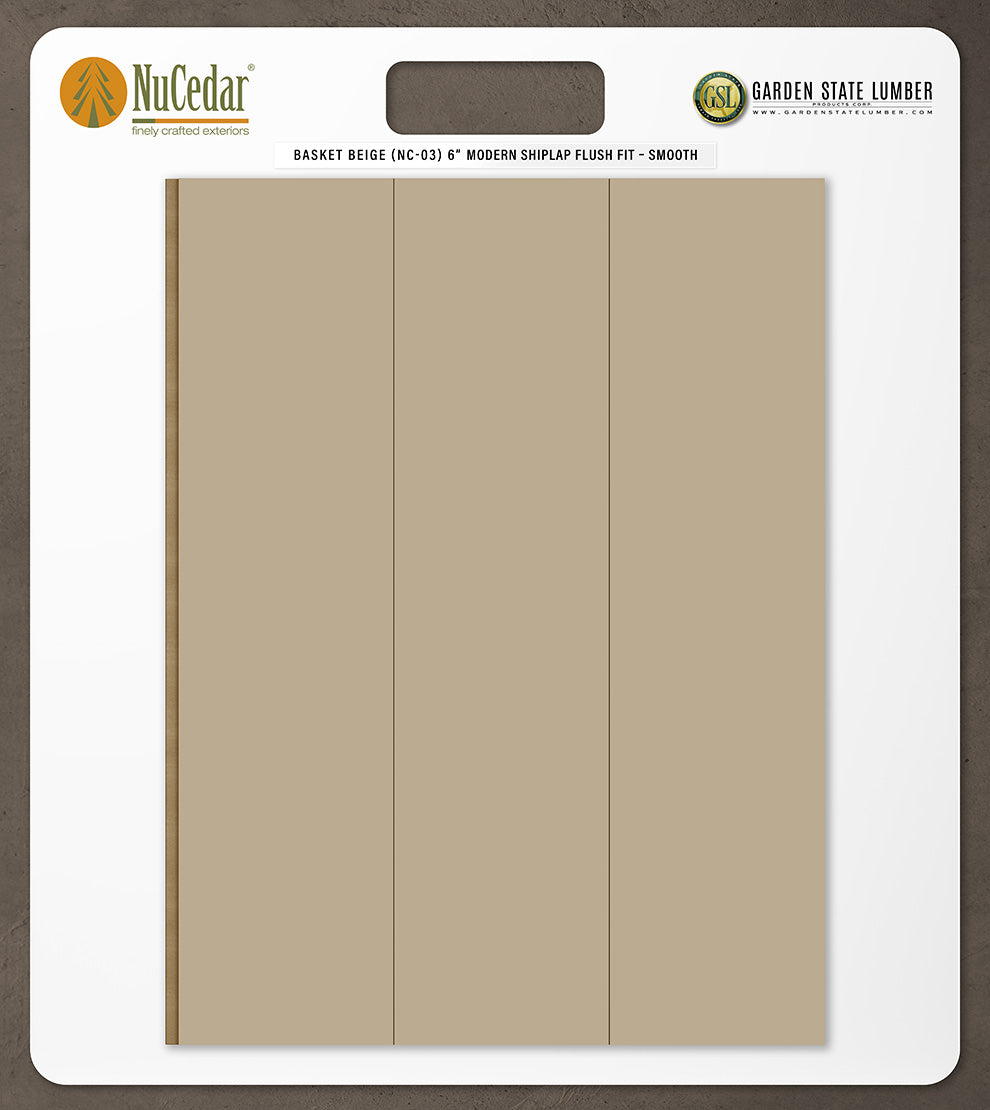 6″ Smooth T&G Modern Shiplap Strips - 2' x 2' Display