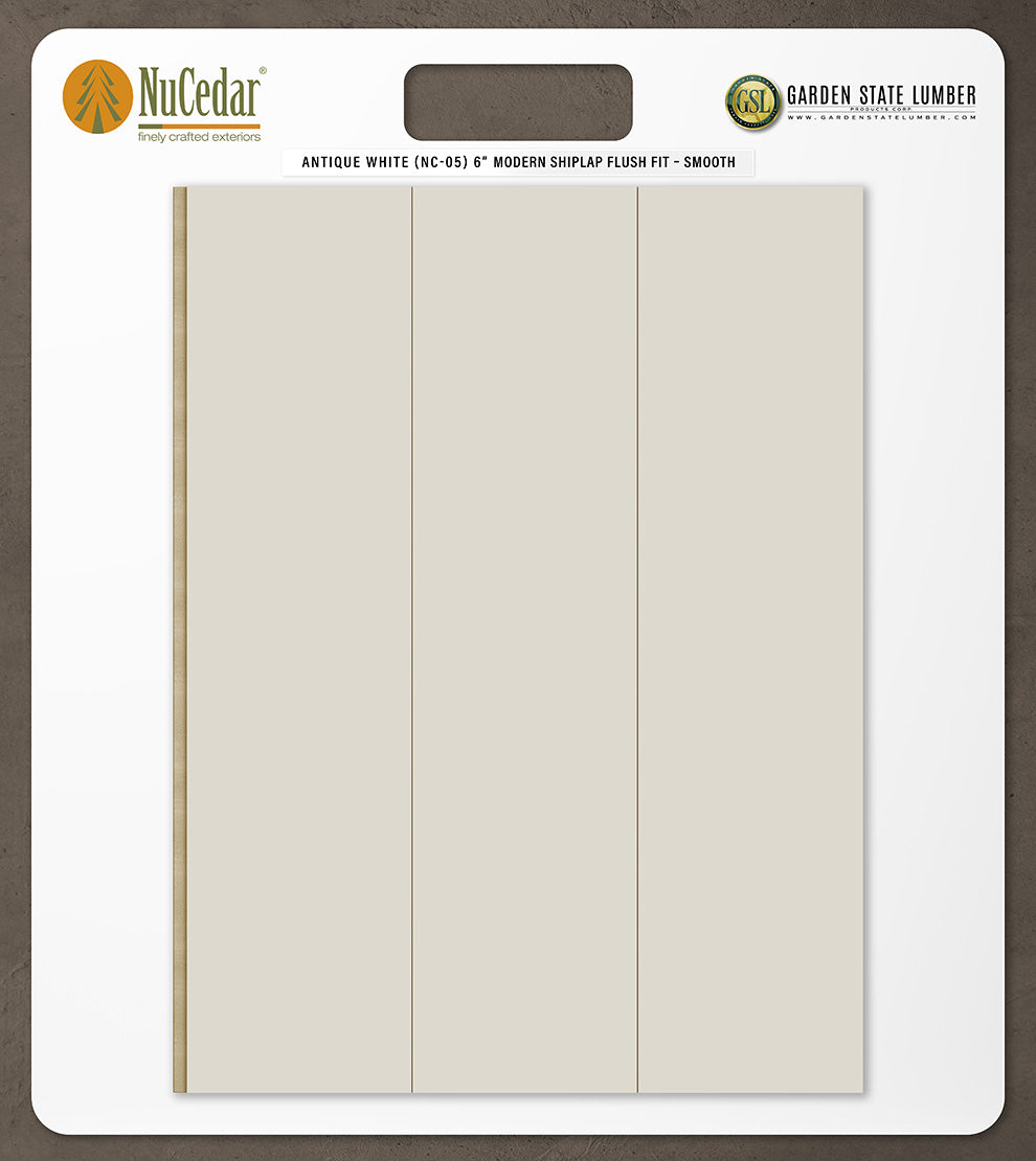 6″ Smooth T&G Modern Shiplap Strips - 2' x 2' Display