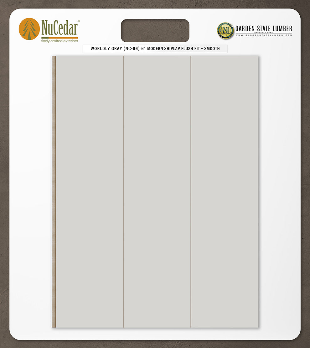 6″ Smooth T&G Modern Shiplap Strips - 2' x 2' Display