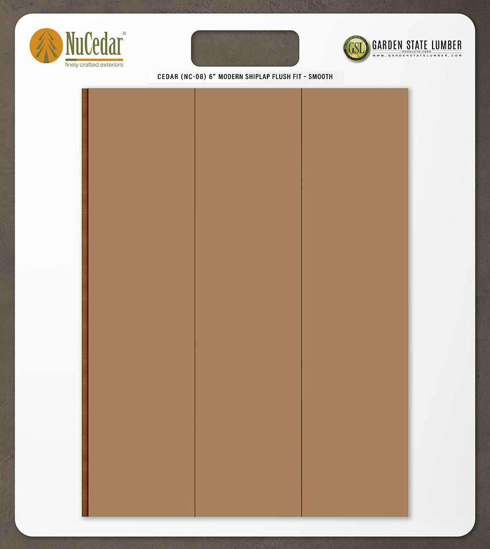 6″ Smooth T&G Modern Shiplap Strips - 2' x 2' Display