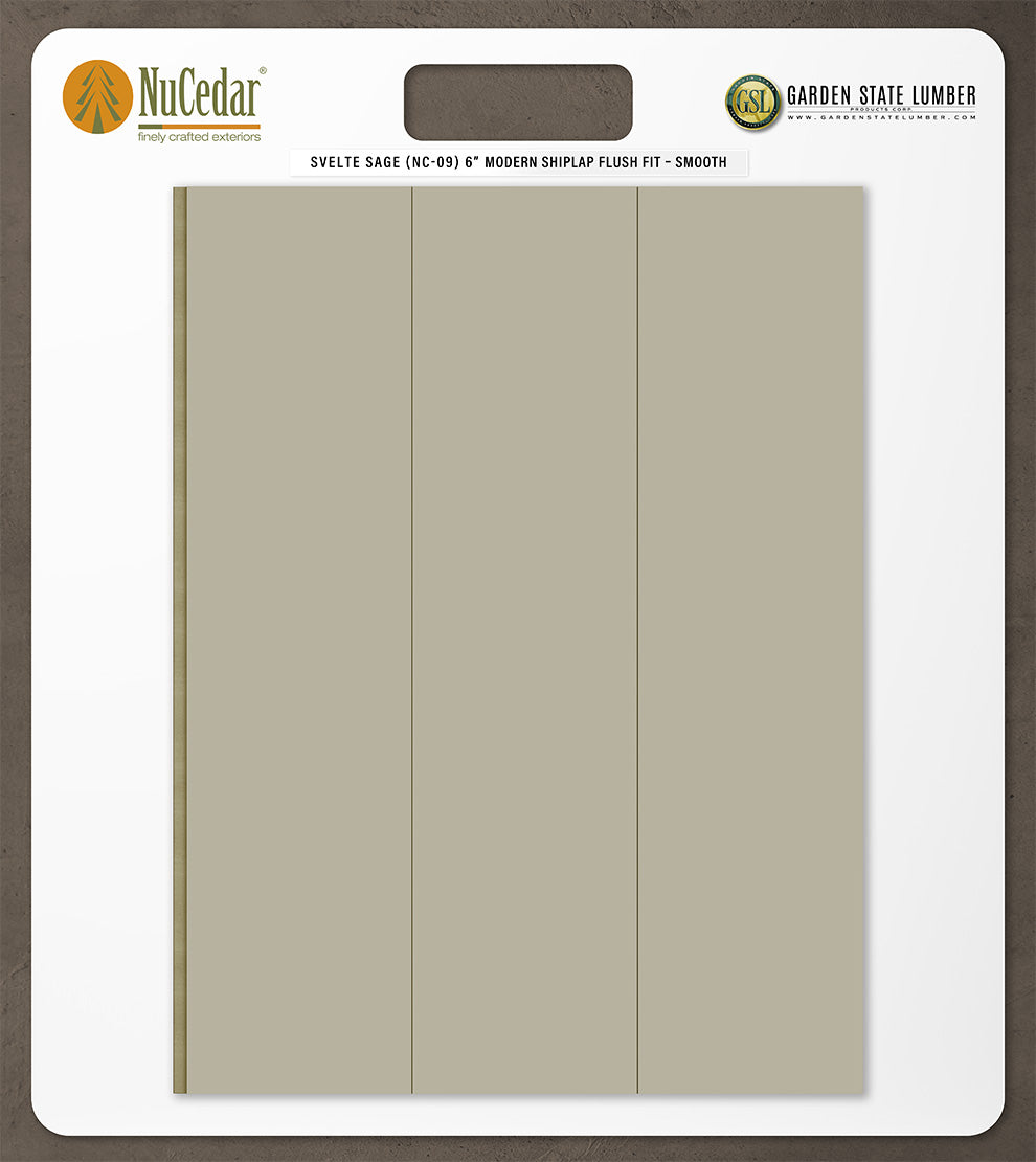 6″ Smooth T&G Modern Shiplap Strips - 2' x 2' Display