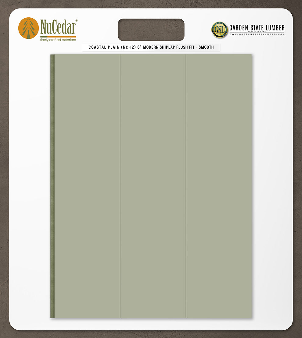 6″ Smooth T&G Modern Shiplap Strips - 2' x 2' Display